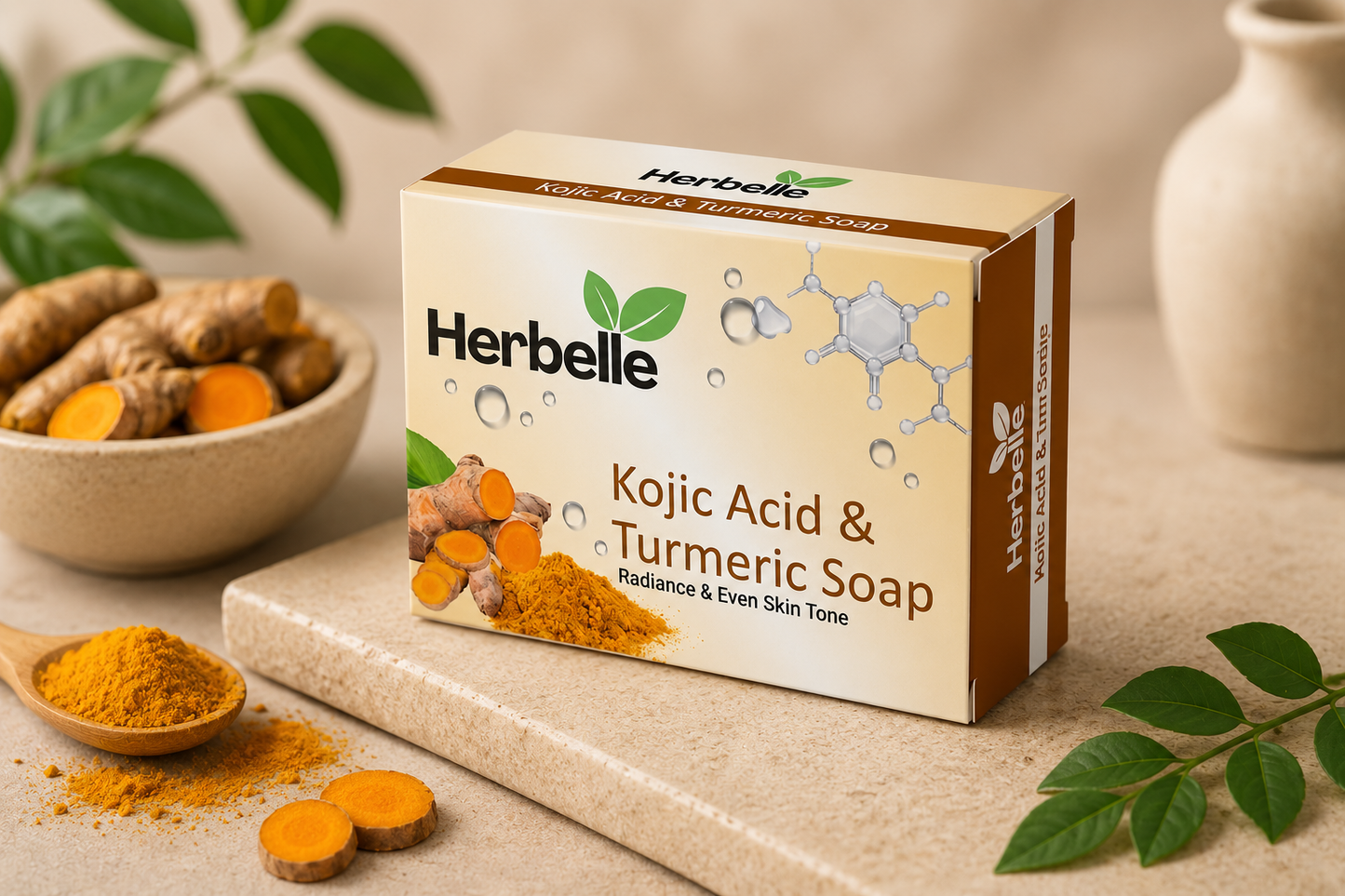 Kojic Acid & Turmeric Soap By Herbelle